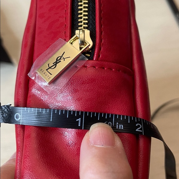 NIB Yves St. Laurent Beaute red cosmetic pouch - Picture 14 of 16